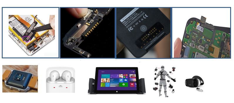 Connettore pin Pogo applicato a dispositivi intelligenti