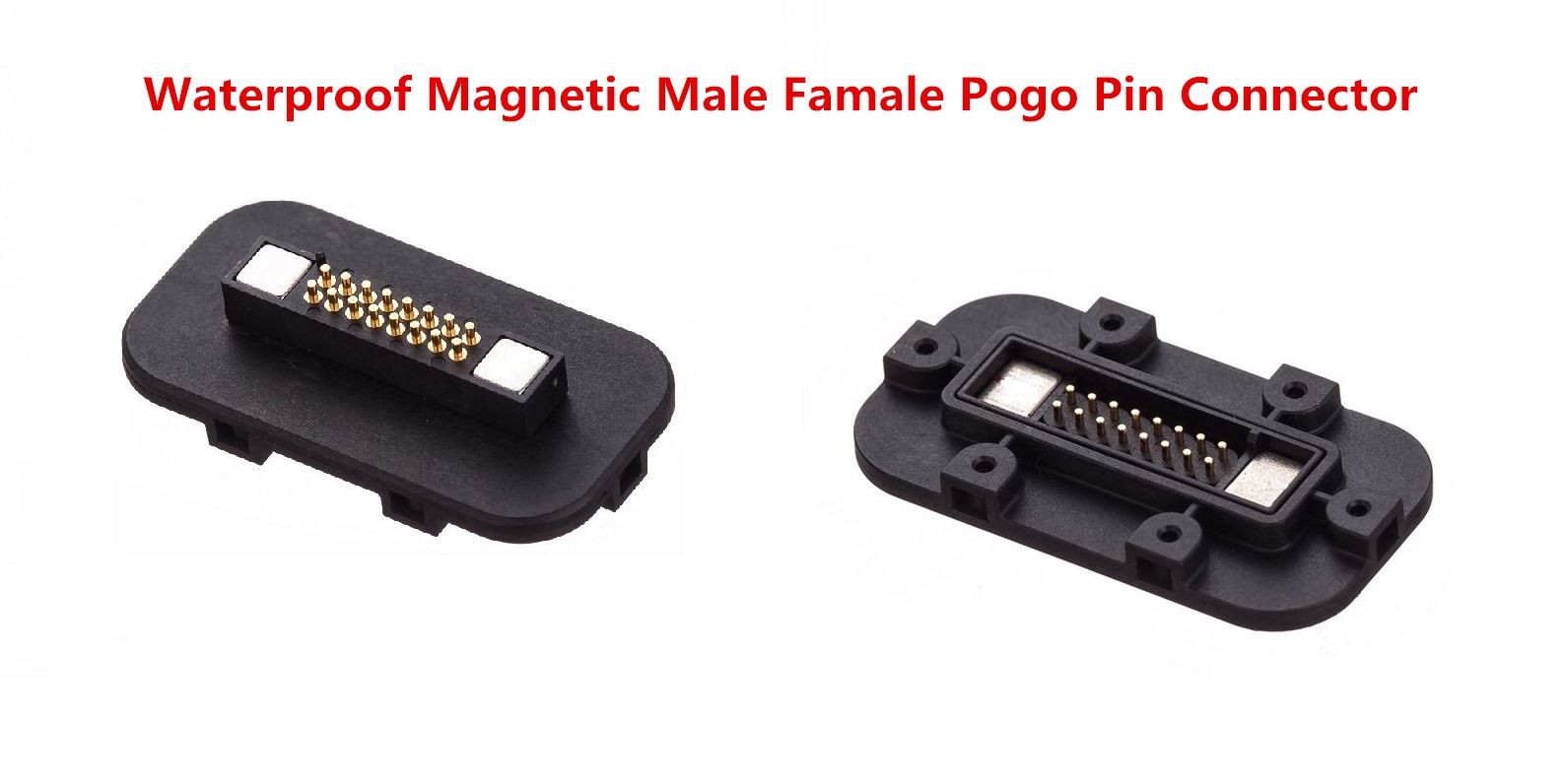Connettore maschio e femmina con pin pogo dal design impermeabile
