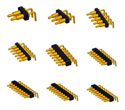 Connettore Pogo Pin ad angolo retto caricato a molla